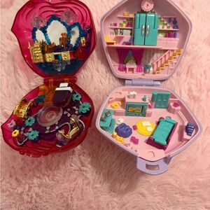 Polly Pocket-Inspired Compact Playset Duo - Pink, Teal & Purple